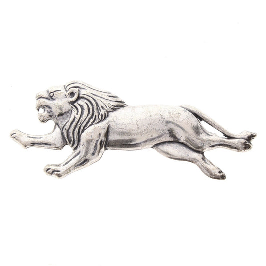 81mm Running Lion Stamping, Classic Silver or Antique Gold, Made in USA, pack of 6