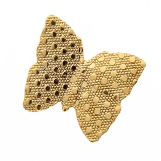 9mm Pique Polka Dot Butterfly Charm Stamping, Vintage, Bright Gold or Silver, or Antique Gold, Made in USA, pack of 36
