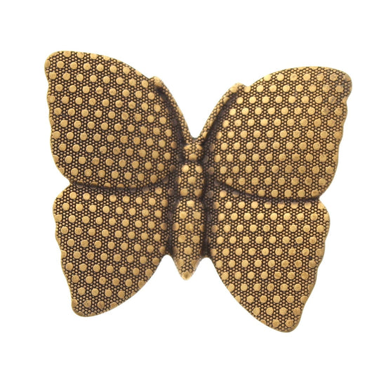37mm Polka Dot Butterfly Charm Stamping, bright gold or antique gold, Made in USA, pack of 36