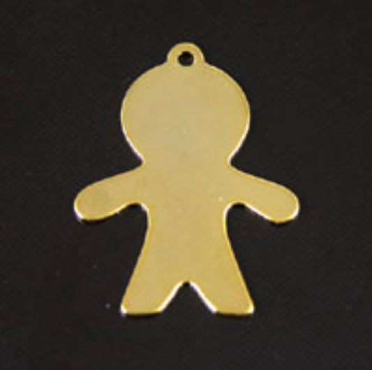 25mm Boy Person Silhouette Charm, Hamilton Gold, Antique Gold, Classic Silver, Made in USA, Pack of 6