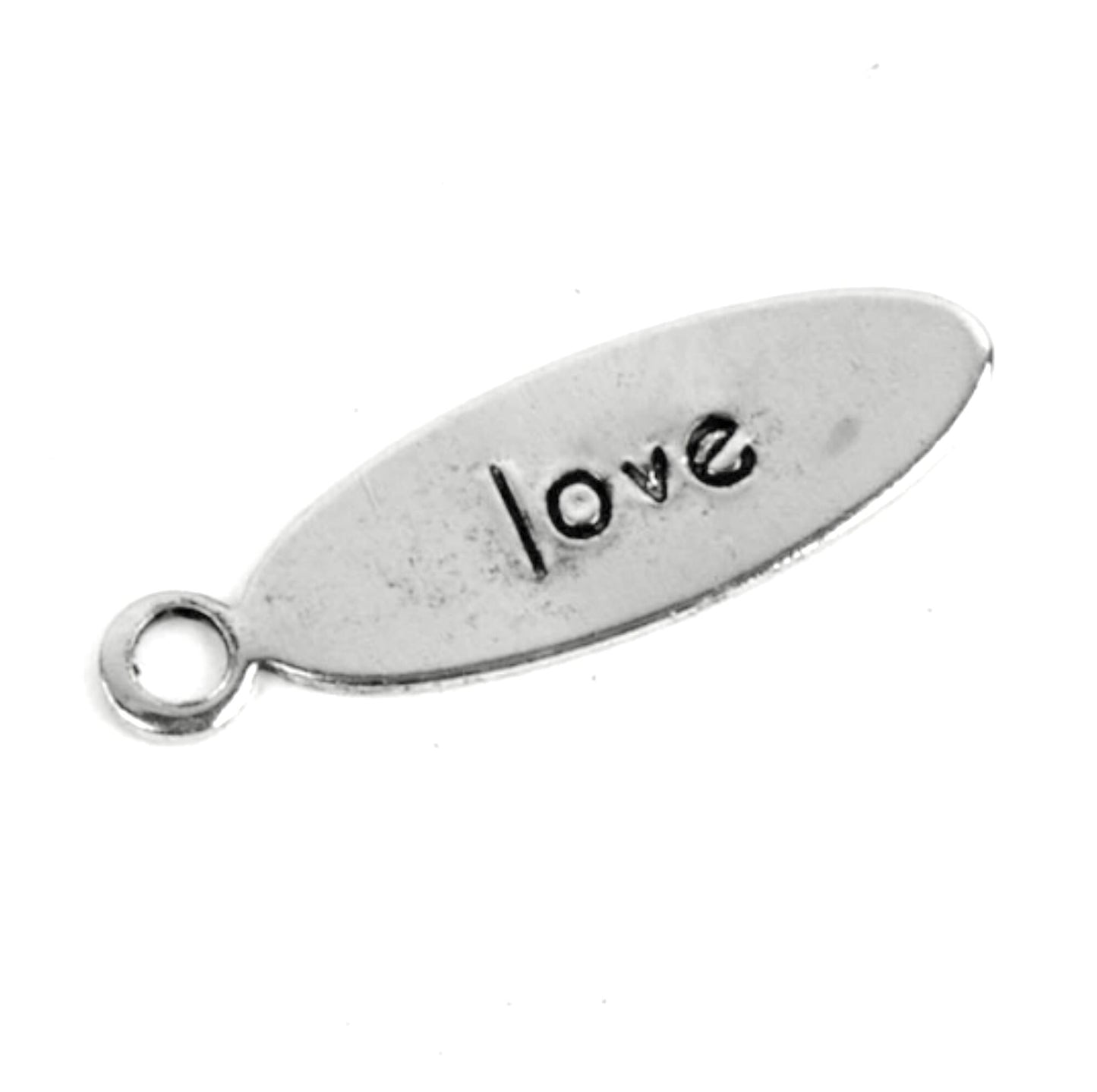 20mm Cherish, Peace, Faith, Hope, Love, Cherish, Imagine or Joy, Oval Tag Charms, Inspirational Word, antique silver, Made in USA, Pack of 6