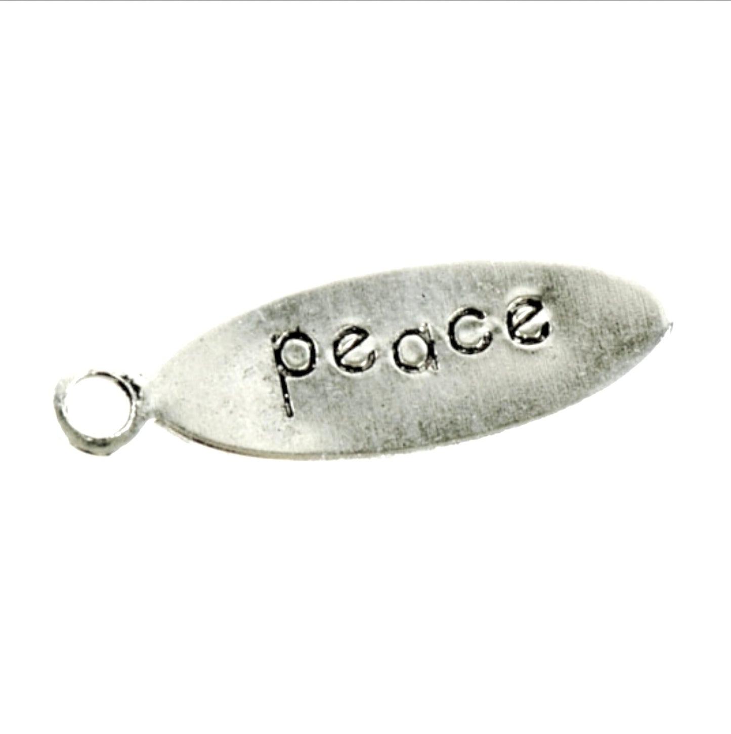 20mm Cherish, Peace, Faith, Hope, Love, Cherish, Imagine or Joy, Oval Tag Charms, Inspirational Word, antique silver, Made in USA, Pack of 6