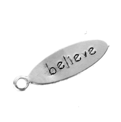 20mm Cherish, Peace, Faith, Hope, Love, Cherish, Imagine or Joy, Oval Tag Charms, Inspirational Word, antique silver, Made in USA, Pack of 6