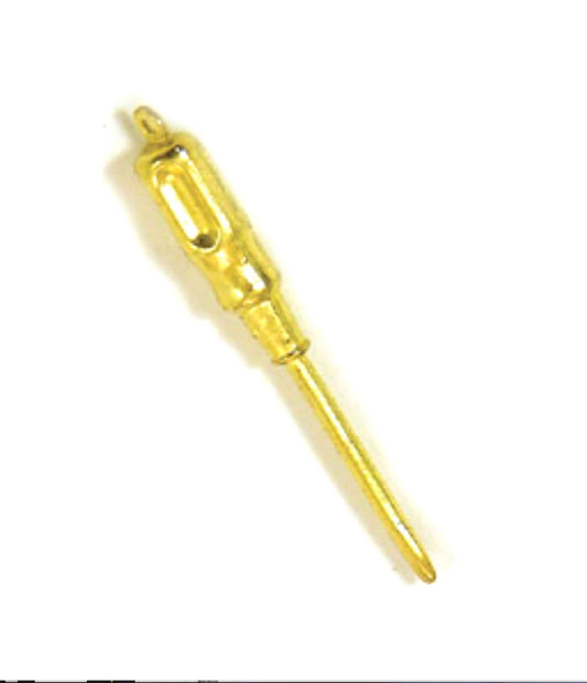 30mm Golden Screwdriver Charm, Gold, Antique Gold, or Classic Silver Made in USA, pack of 6