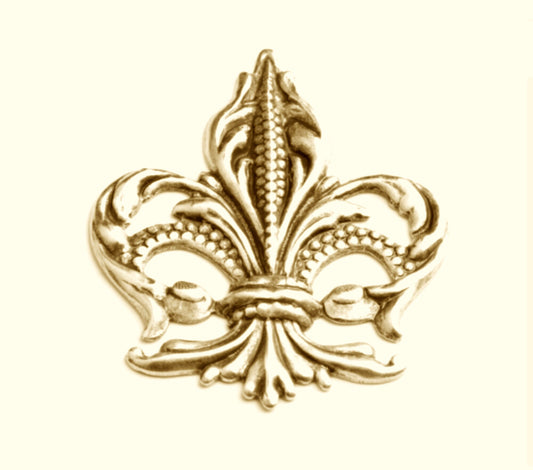 56mm Fleur de Lis Metal Pendant Stamping, Classic Silver or Antique Gold, pack of 2