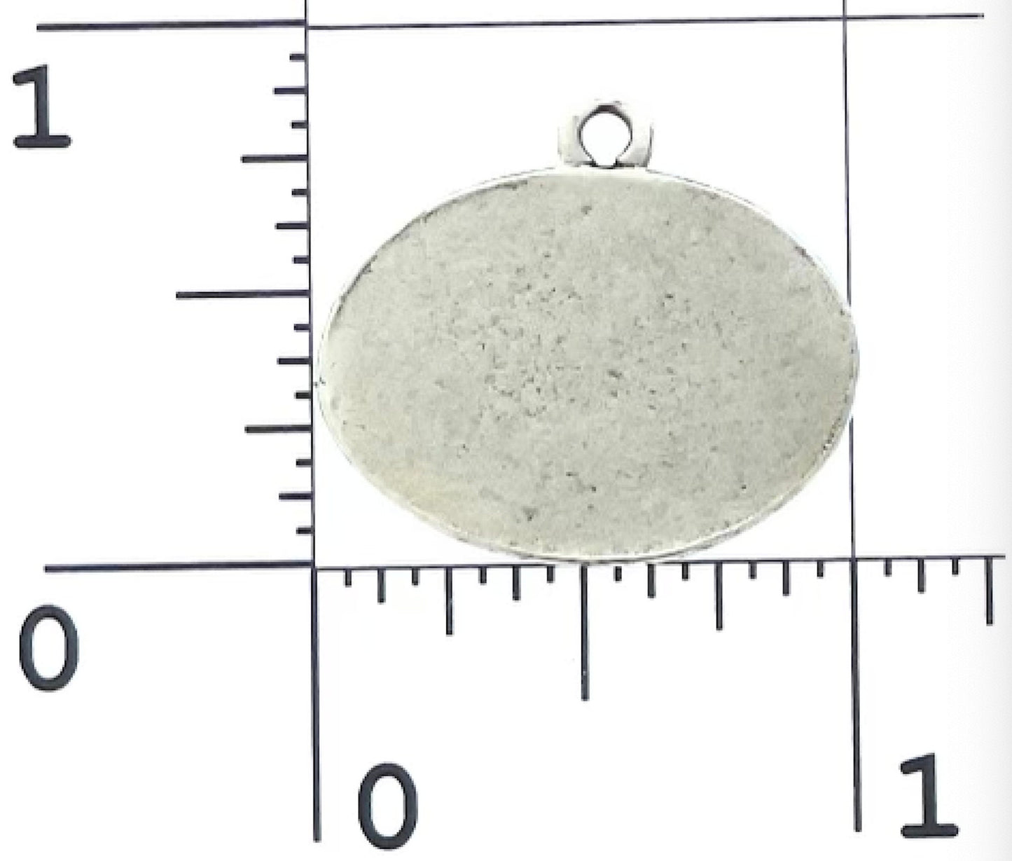 25mm x 22mm Small Oval Smooth Edge Bezel Pendant, Antique Silver, Made in USA, pack of 6