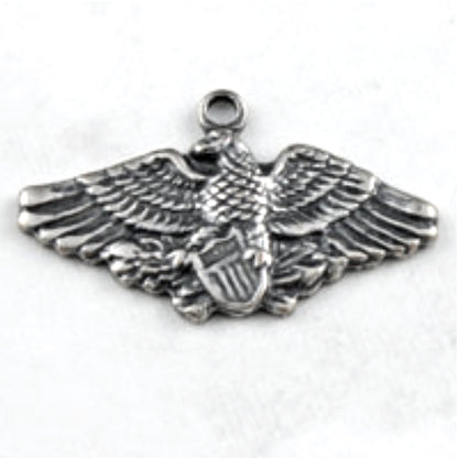 19mm x 11mm Eagle Charm, Classic Silver or Antique Gold, Made in USA, Pack of 6