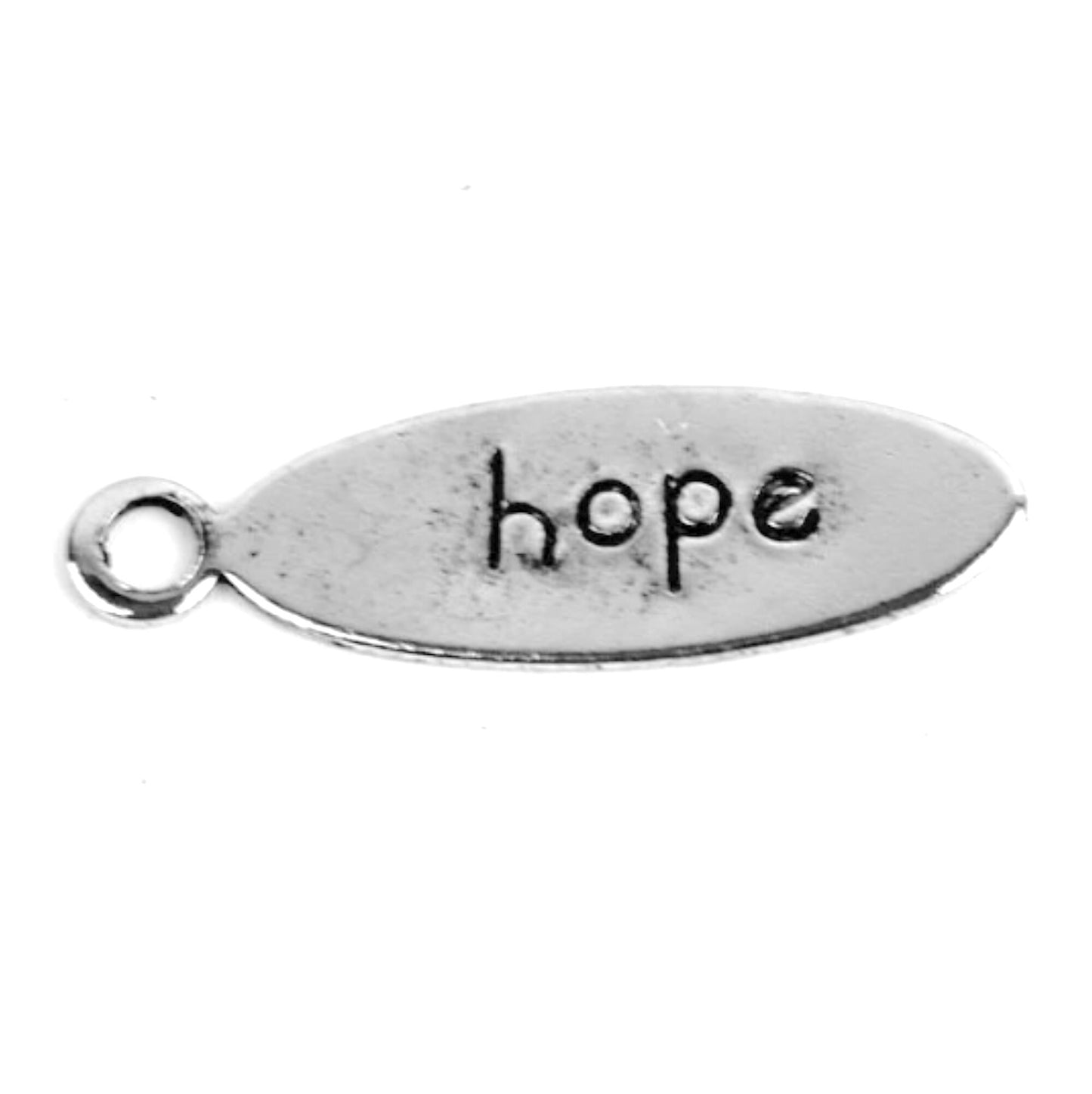 20mm Cherish, Peace, Faith, Hope, Love, Cherish, Imagine or Joy, Oval Tag Charms, Inspirational Word, antique silver, Made in USA, Pack of 6