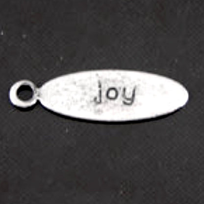 20mm Cherish, Peace, Faith, Hope, Love, Cherish, Imagine or Joy, Oval Tag Charms, Inspirational Word, antique silver, Made in USA, Pack of 6