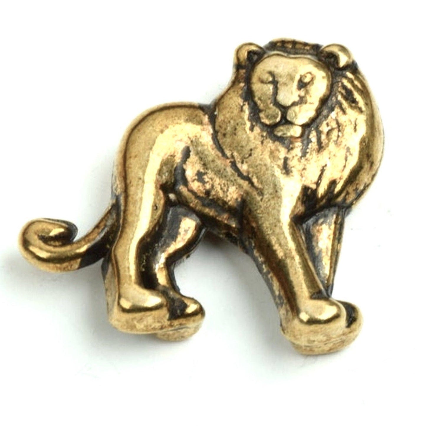 30mm Lion Bead, 2-sided bead, Standing Lion, 25x30mm, Antique Gold or Antique Silver, pack of 11