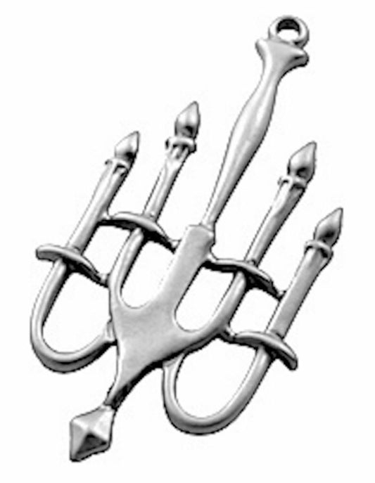 53mm Chandelier Candelabra Charm, Antique Silver or Classic Silver, pack of 6