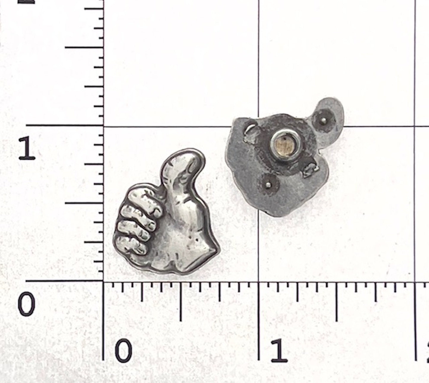 Thumbs Up Concho, going my way, hitchin', Chuck Norris, 3/4" antique silver screw back attachment, Each