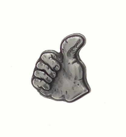 Thumbs Up Concho, going my way, hitchin', Chuck Norris, 3/4" antique silver screw back attachment, Each