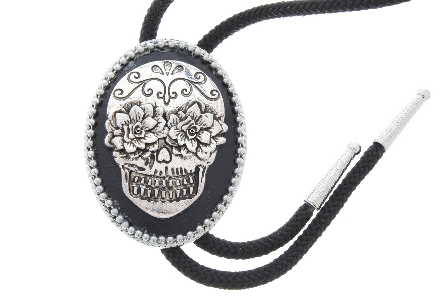 Day of the Dead Bolo Tie, Sugar Skull Bolo,  2.5"  inches, sold by each