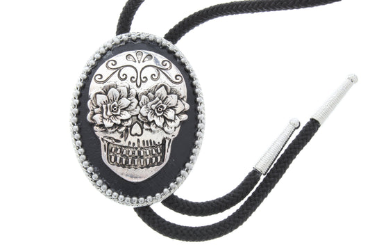 Day of the Dead Bolo Tie, Sugar Skull Bolo,  2.5"  inches, sold by each