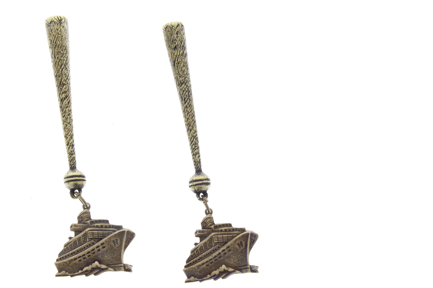 Titanic   charm  Bolo Tips, antique gold , handmade in USA, pack of 2
