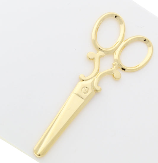 Scissors  Lapel Pin 60mm, Hamilton Gold Plate with Back Clutch, 2 pieces G975BRG