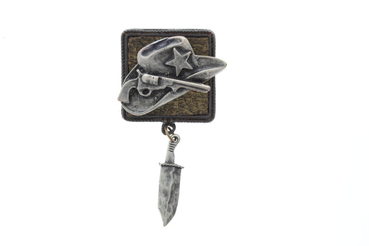 Hat bolo Tie  , antique silver  , made in USA, Each