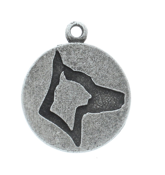 Silhouette dog /cat charm , 25mm , pack of 2 each