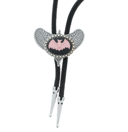 Bat Bolo Tie with matching tips. Gift Box. 36" cord, handmade in USA, Each