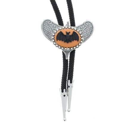 Bat Bolo Tie with matching tips. Gift Box. 36" cord, handmade in USA, Each