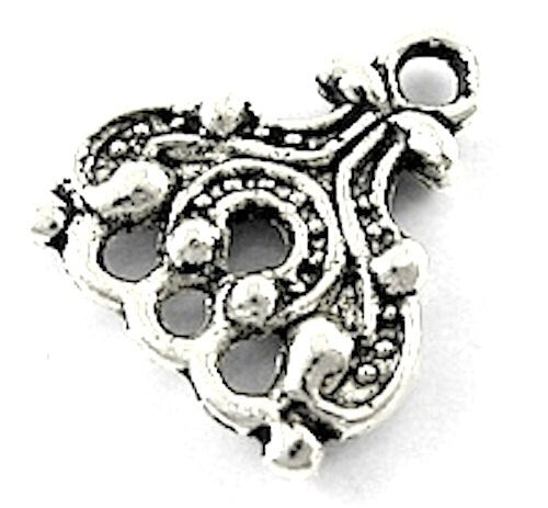 Chandelier Metal Connector Charms, Antique Silver, pack of 12