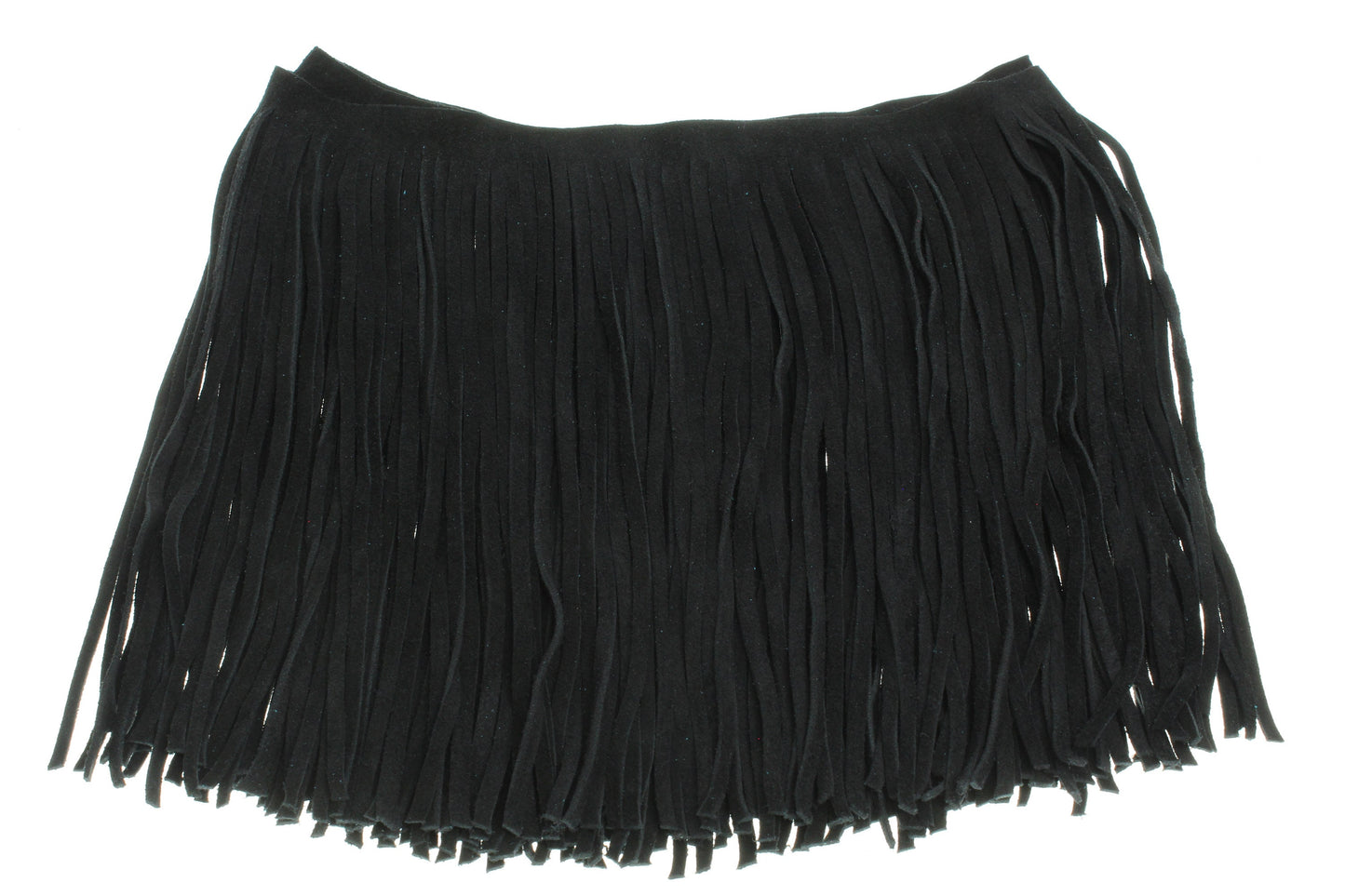 10" Fringe Black Suede Leather, 1/2 bias at the top, Sold by the foot