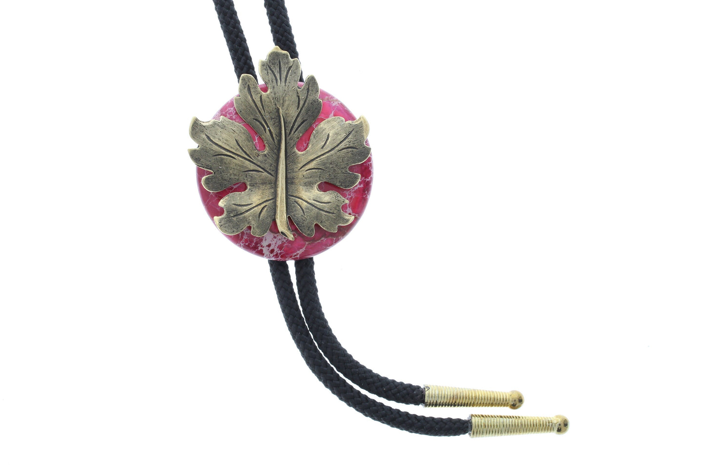 Leaf Bolo , Black or Red 36" cord, made in USA, Each