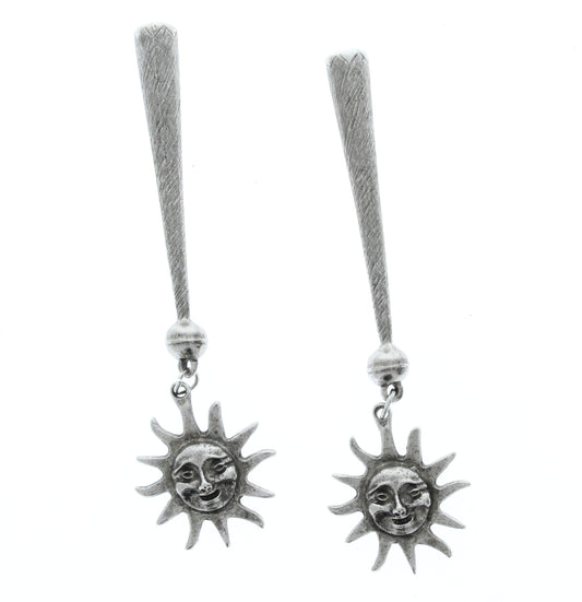 star burst  charm bolo tips, antique silver, sold by 2, 1 Pair , made in USA