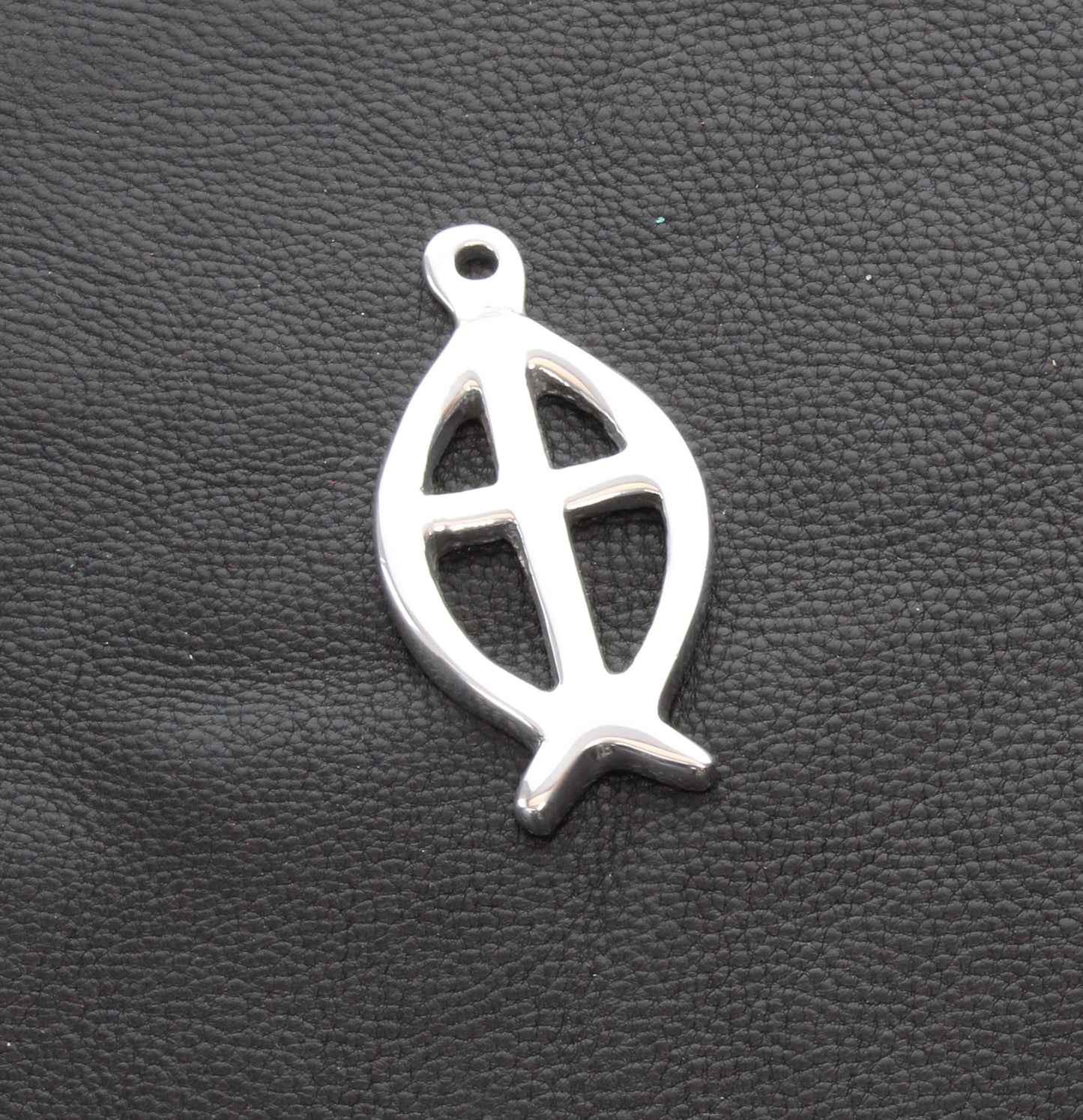 Ichthys pendant, light weight aluminum , pendant or ornament, sold 2 each