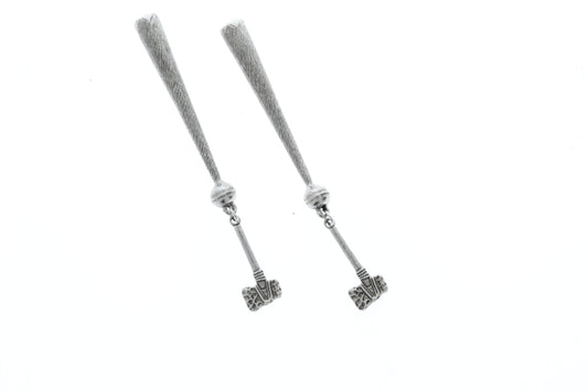 Axe  bolo tips , Antique silver  , Made in USA of zinc, Set of 2/ 1 Pair