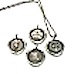 3 Wax Seal Bezel Pendants, 40mm/25mm, Antique Silver