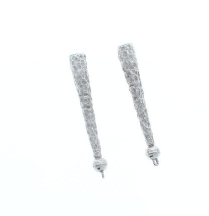 Bolo tip zinc cast, antique silver, antique gold, or rustic black metal hammered texture, pack of 2