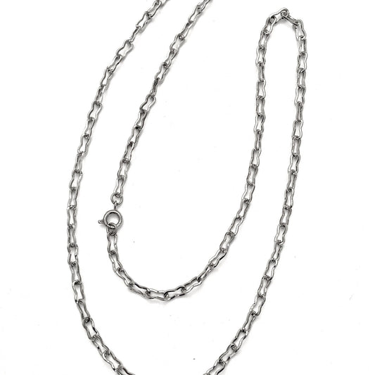 Layering Layered Chain Necklace, 8mm Peanut Link with clasp, Antique Silver, Made in USA, available in 16", 18", 20" or 24" chain