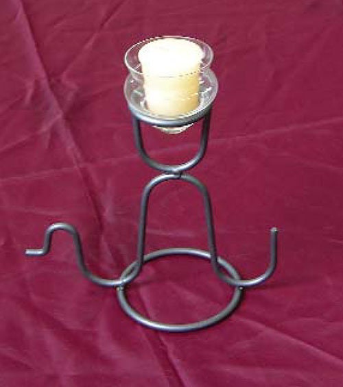 Single Glass and Steel Votive Candle Holder, Christmas or Wedding Centerpiece for 1 candle, free shipping