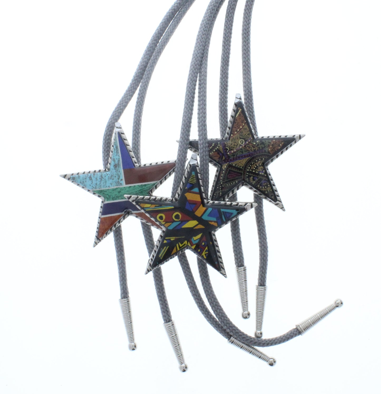 Star Bolo,  set of 3 , inlay (acrylic German made)  1 each