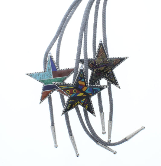 Star Bolo,  set of 3 , inlay (acrylic German made)  1 each