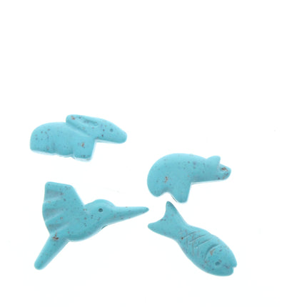 Animal Fetish beads, acrylic , Zuni animals, made in Italy, 2 colors, pack of 4 each