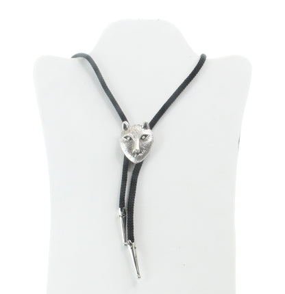 Fox bolo, pewter , made in USA, 36 in cord