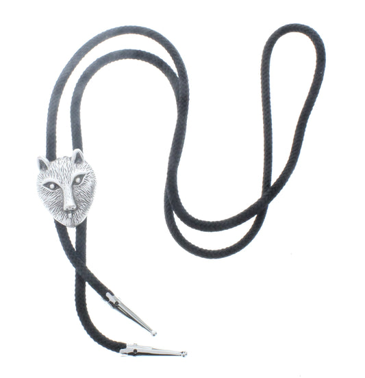 Fox bolo, pewter , made in USA, 36 in cord