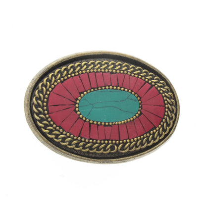 Mosaic buckle 3.25 x 2.25  inlay buckle, fits 1.5" Belt