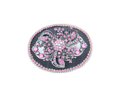 Pink  Crystal Belt buckle , hand made, 3.25"  , fits 1.5 belt, belt not included