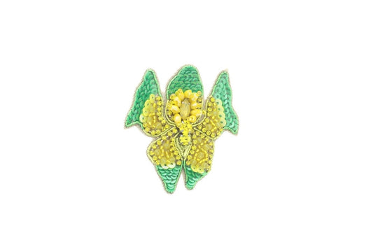 Orchid  2" wide x 2" pin, use on bags, purses or jackets