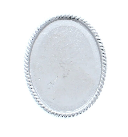 Bolo Bezels , 40mm x 30mm Bolo Bezel Base, J492 , bright silver and copper ox,  Pack of 2