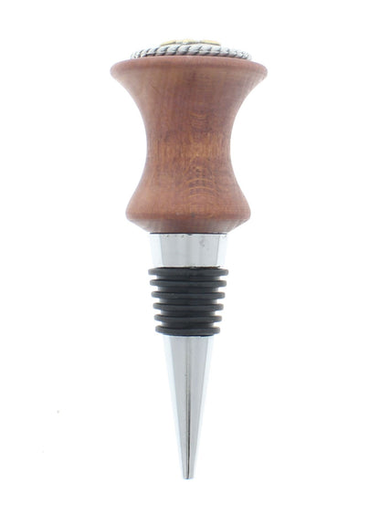 wine stopper, wood, concho style ,Flur De LIs desgin, sold with box