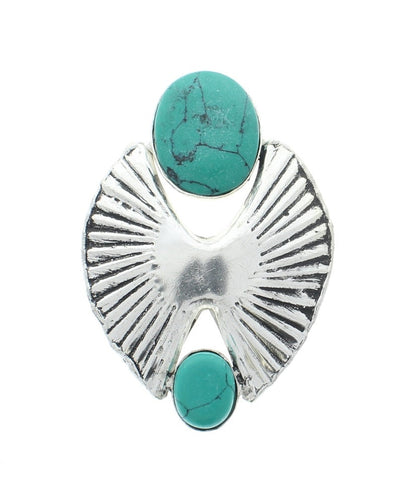Turquoise Southwestern style bolo, silver plate, composite Turquoise
