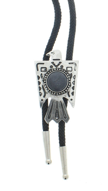 Thunderbird Lariat Bolo Tie, Round composite Stones .Free Gift Box