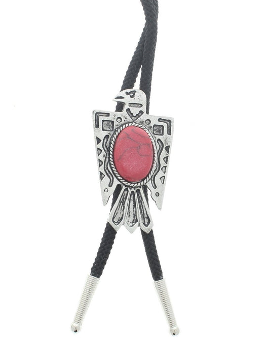 Thunderbird Lariat Bolo Tie, Choose Black, Red or Olive 36" Cord, made in USA, Each