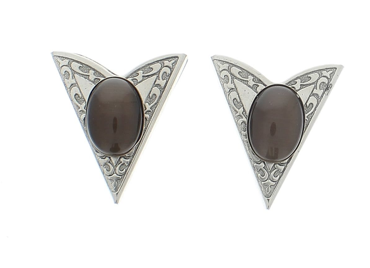 Collar Tip, Western Collar Tip , Cats eye  stone (acrylic cabochon ) sold by pair, 02601-Cats EYE