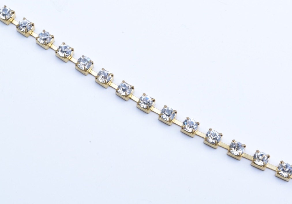 6mm Crystal Box Chain by the Foot